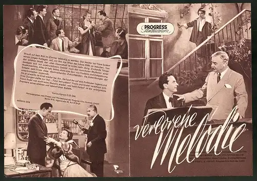 Filmprogramm PFI, Verlorene Melodie, Elfie Mayerhofer, Robert Lindner, Regie: Eduard Borsody