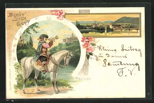 Lithographie Behüt Dich Gott!, Abschied