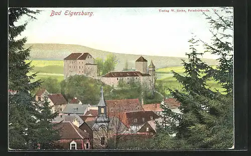 AK Bad Elgersburg, mit Blick zur Burg