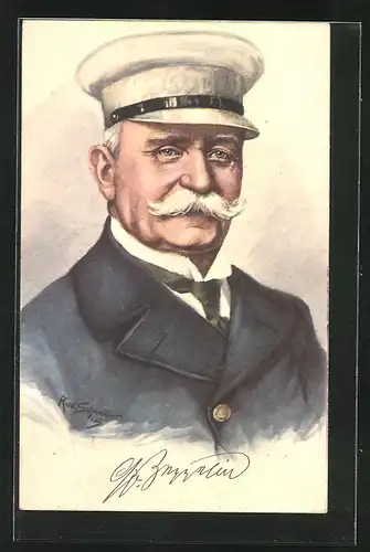 Künstler-AK Rud. Schneider, Portrait Graf Zeppelin