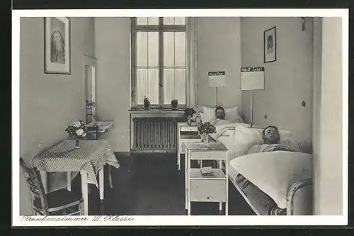 AK Haan / Rheinland, St. Josephs-Hospital, Krankenzimmer III. Klasse
