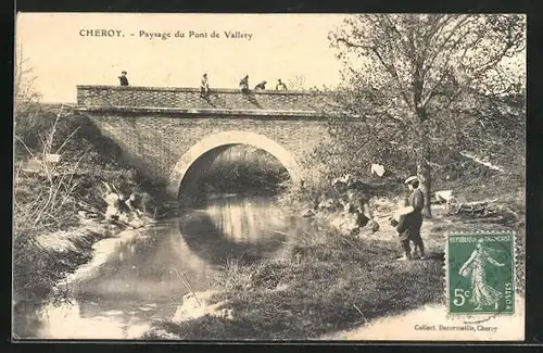 AK Chéroy, Paysage du Pont de Vallery