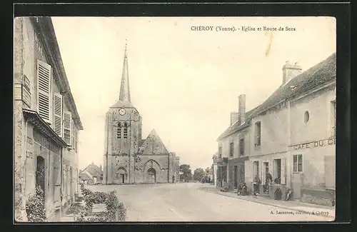 AK Chéroy, Eglise et Route de Sens