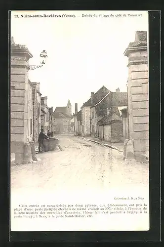 AK Nuits-sous-Ravières, Entrée du village du côté de Tonnerre