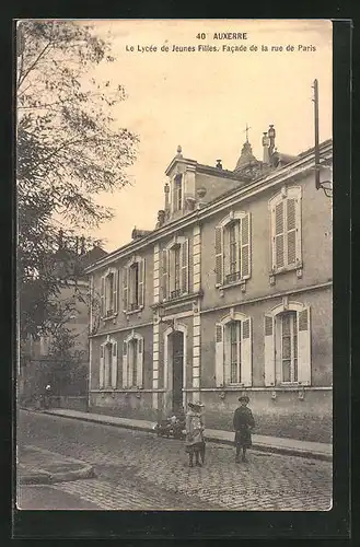 AK Auxerre, Le Lycée de Jeunes Filles, Facade de la rue de Paris