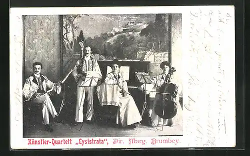 AK Künstler-Quartett Lysistrata mit Instrumenten