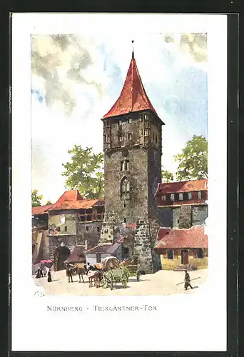 Künstler-AK Heinrich Kley: Nürnberg, Turm am Tiergärtner-Tor