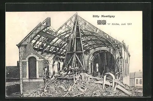 AK Billy-Montigny, Kirche 1917
