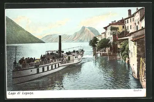 AK Gandria, Dampfer auf dem Lago di Lugano