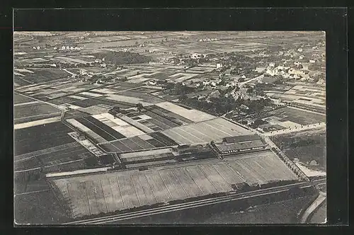 AK Halstenbek, Fliegeraufnahme aus dem Zeppelin-Luftschiff Hansa Auf die Forstbaumschulen