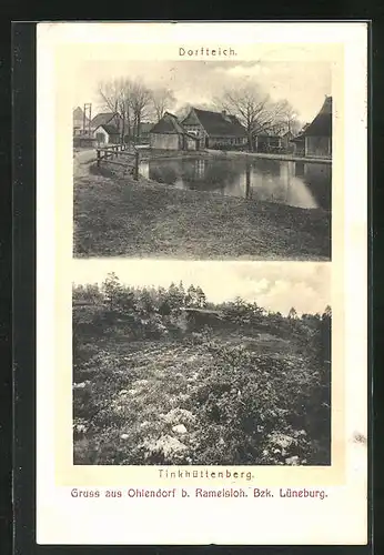 AK Ohlendorf, Blick auf den Tinkhüttenberg und den Dorfteich