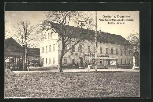 AK Waltersdorf b. Schandau / Sächs. Schweiz, Gasthof zum Erbgericht