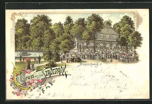 Lithographie Braunschweig, Gasthof Stadtpark