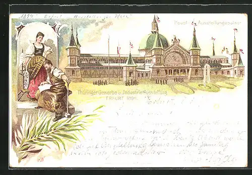 Vorläufer-Lithographie Erfurt, Thüringer Gewerbe- und Industrie-Ausstellung 1894, Haupt-Ausstellungspalast