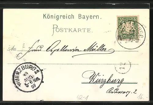 Lithographie Nürnberg, XII. Deutsches Bundesschiessen 1897, Schiesshalle