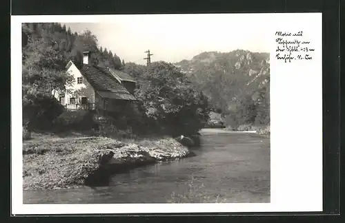 AK Opponitz /Ybbs, Blick vom Fluss zu einem Gehöft