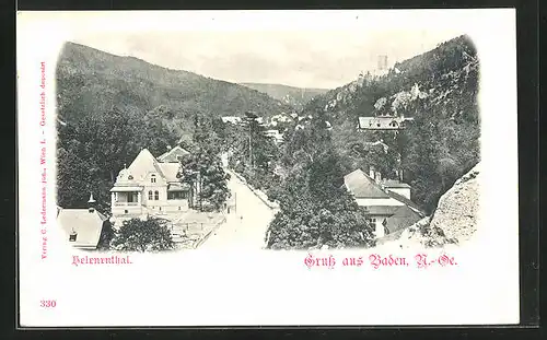 AK Baden, Teilansicht im Helenenthal