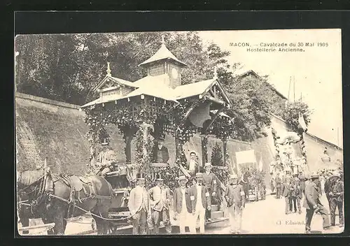 AK Macon, Cavalcade du 30 Mai 1909, Hostellerie Ancienne