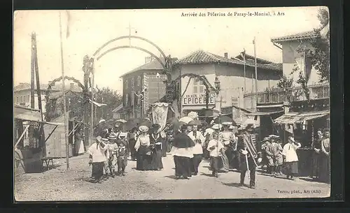 AK Paray-le-Monial, Arrivèe des Pèlerins, à Ars