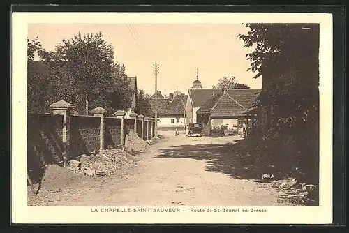 AK La Chapelle-Saint-Sauveur, Route de St-Bonnet-en-Bresse