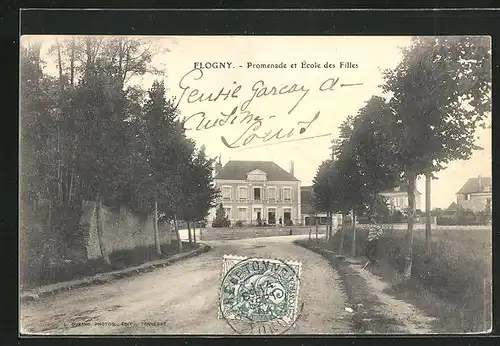 AK Flogny, Promenade et Ècole des Filles