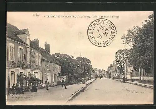 AK Villeneuve-l’Archevêque, Route de Sens à Troyes