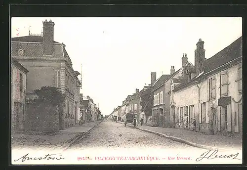 AK Villeneuve-l’Archevêque, Rue Breard, Strassenpartie