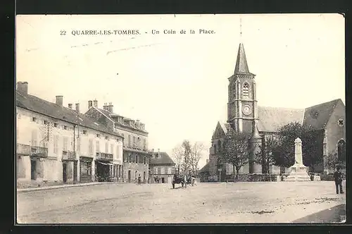 AK Quarrè-les-Tombes, Un Coin de la Place