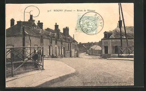 AK Rogny, Route de Blèneau, Strassenpartie