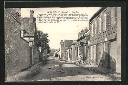 AK Serbonnes, Une Rue, Strassenpartie