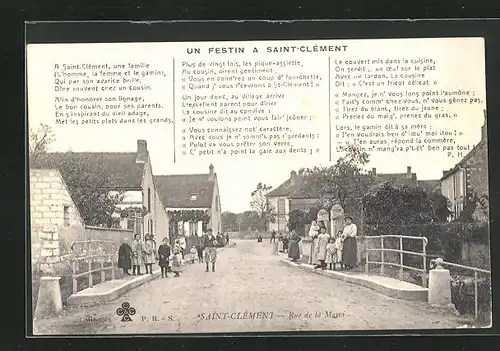 AK Saint-Clèment, Un Festin - Rue de la Mairi