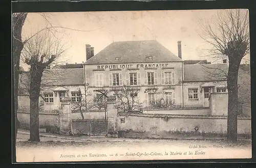 AK Saint-Cyr-les-Colons, la Mairie et les Ècoles