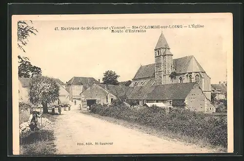 AK Sainte-Colombe-sur-Loing, L`Èglise, Route d`Entrains