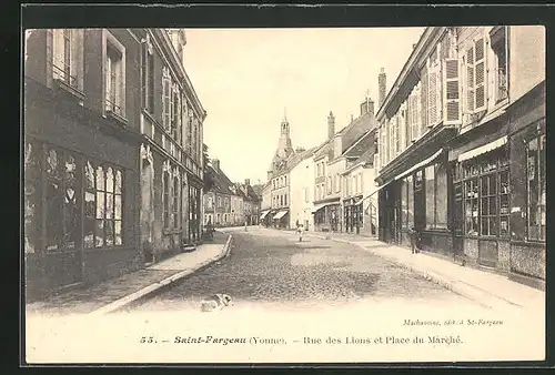 AK Saint-Fargeau, Rue des Lions et Place du Marchè