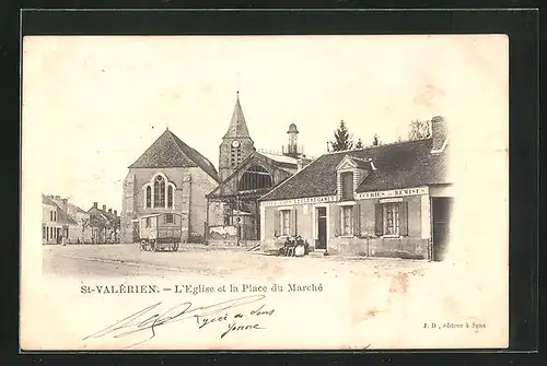 AK Saint-Valèrien, L`Eglise et la Place du Marchè