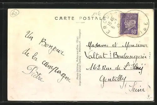 AK Neuilly-en-Thelle, La Rue de Beauvais, Papeterie-Journeaux Herbert