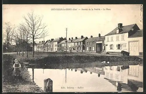 AK Crèvecoeur-le-Grand, Avenue de la Prairie, La Mare