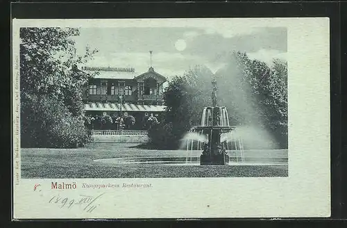 Mondschein-AK Malmö, Kungsparkens Restaurant
