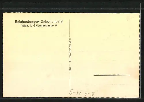 AK Wien, Gasthaus Reichenberger-Griechenbeisl, Griechengasse 9, Oper, Karlskirche und Schönbrunn