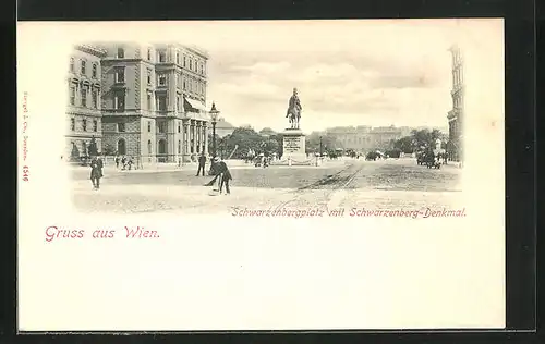 AK Wien, Schwarzenbergplatz mit Schwarzenberg-Denkmal