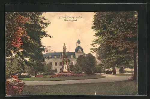 AK Frankenberg in Sa., Szene im Friedenspark