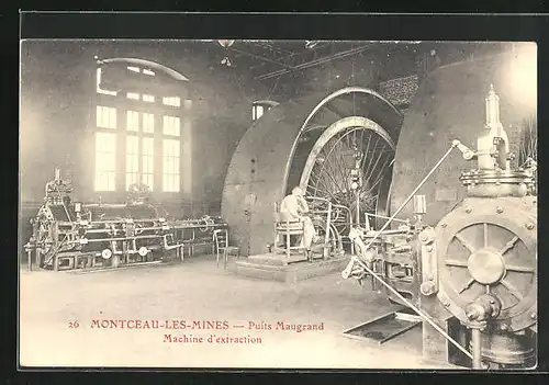 AK Montceau-les-Mines, Puits Maugrand, Machine d`extraction, Maschinen im Kohlekraftwerk