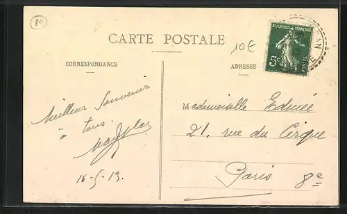 AK St-Leger-Vauban, Grande Rue, vor einem Wohnhaus