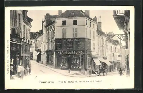 AK Tonnerre, Rue de l`Hotel-de-Ville et rue de l`Hopital