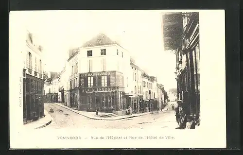 AK Tonnerre, Rue de l`Hopital et Rue de l`Hotel de Ville