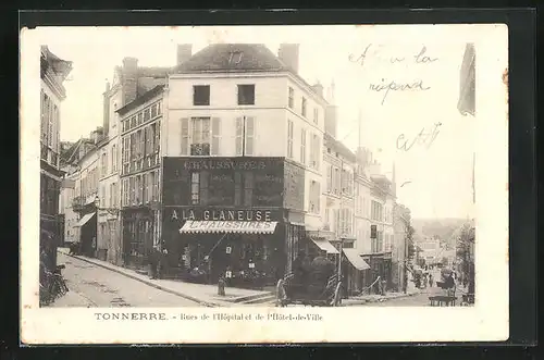 AK Tonnerre, Rues de l`Hopital et de l`Hotel-de-Ville, Facade