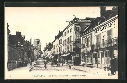 AK Tonnerre, La Rue de l`Hopital, Hospital Street