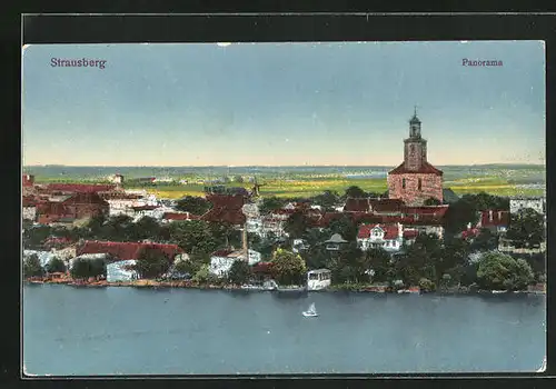 AK Strausberg, Panorama aus der Vogelschau