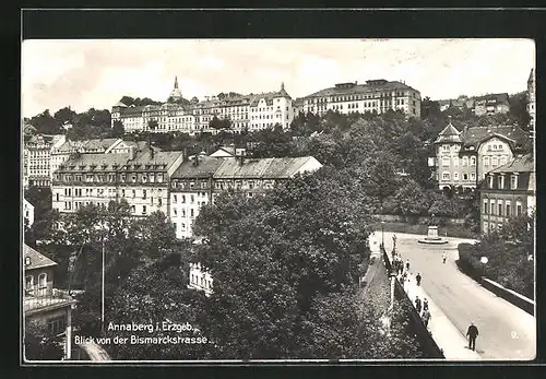 AK Annaberg i. Erzgeb., Blick von der Bismarckstrasse