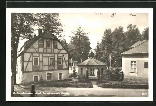 AK Wolkenstein, Warmbad - Badehaus und Quelle